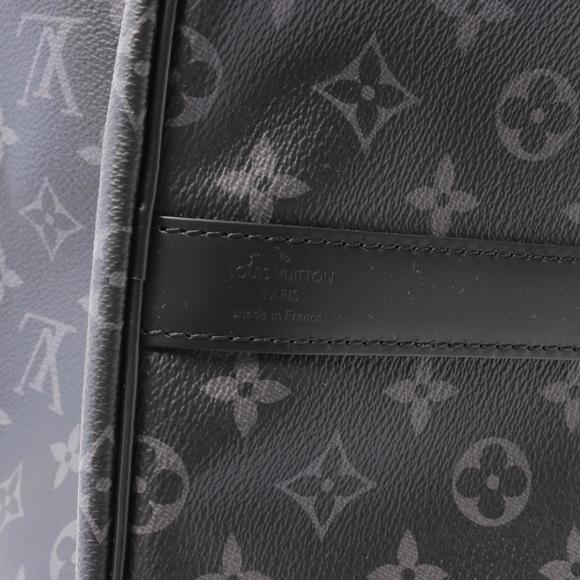 LOUIS VUITTON Keepall Bandouliere Boston Bag Leather Eclipse Black - Picture 4 of 7